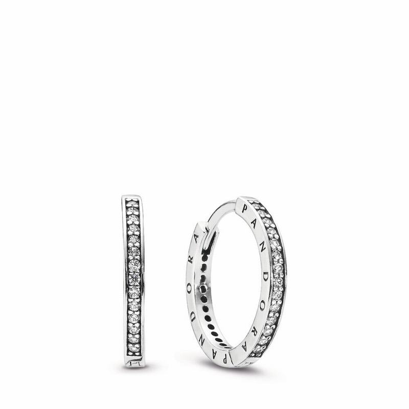 Pandora Signature Hoop Earrings NZ, Sterling Silver (673580-XYO)